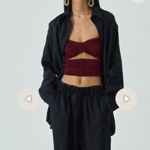 NWT Rosie Twist Front Bandeau Top - Burgundy